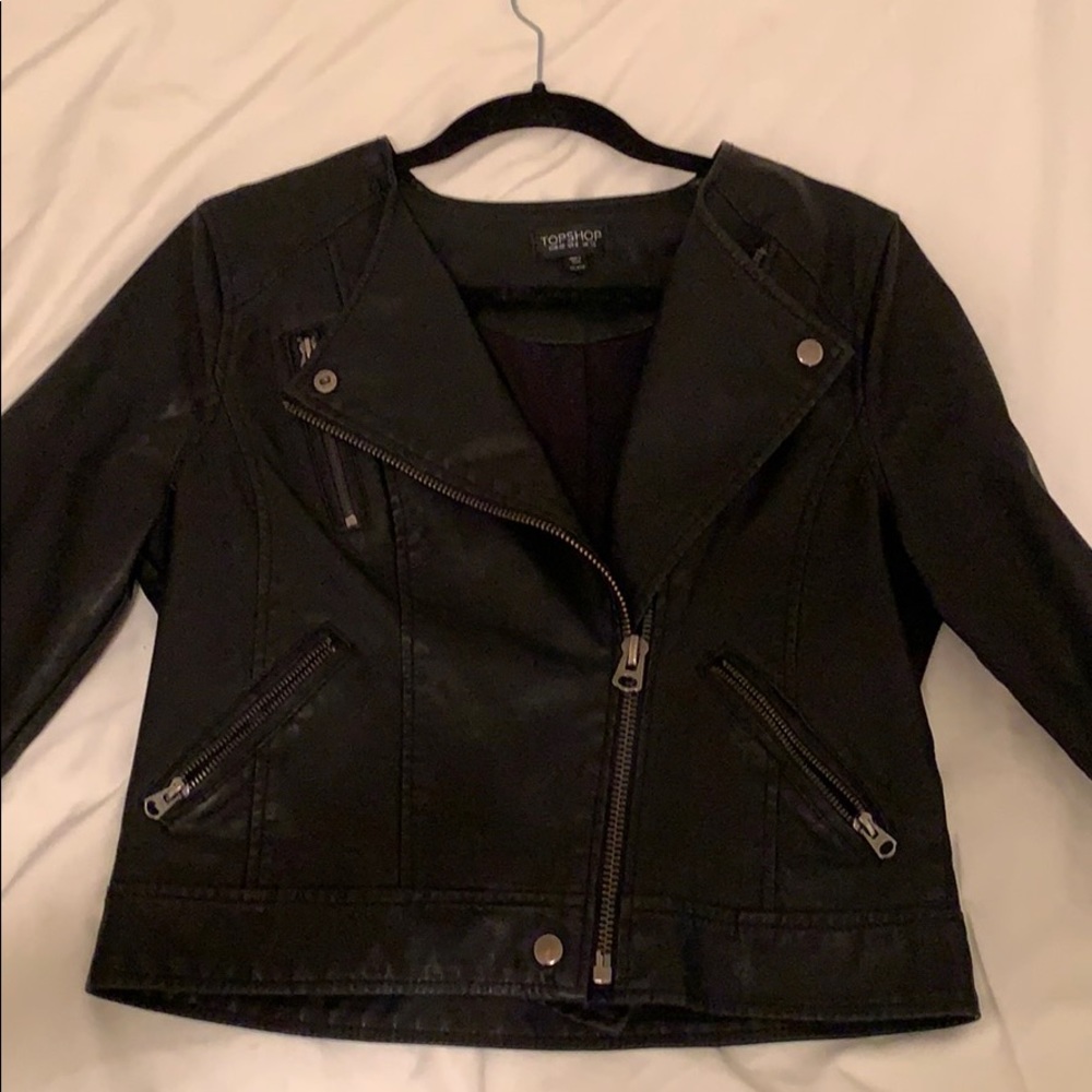 Top shop leather jacket size 8
